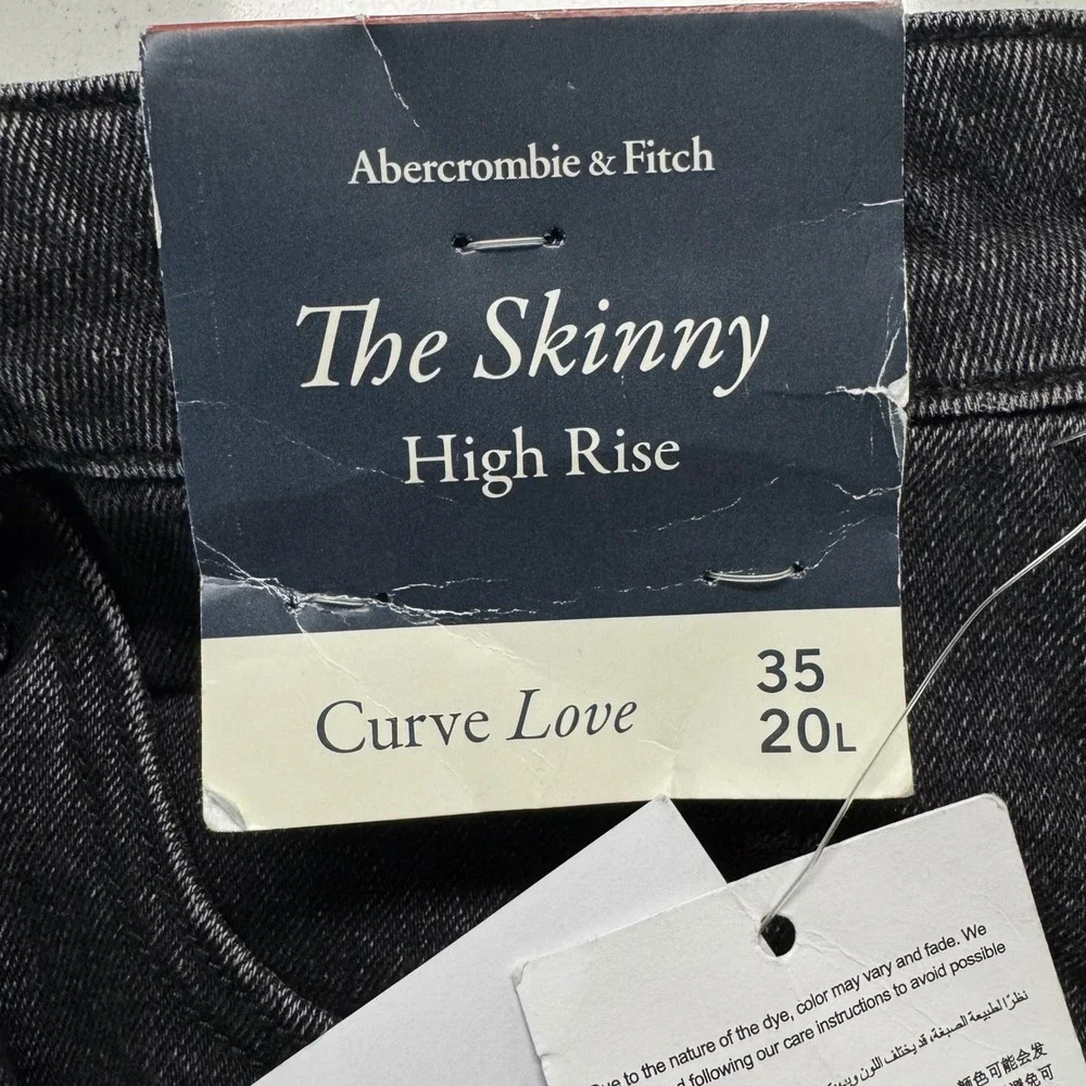 Abercrombie & Fitch The Skinny Jeans Womens 35/20L Black Curve Love High Rise